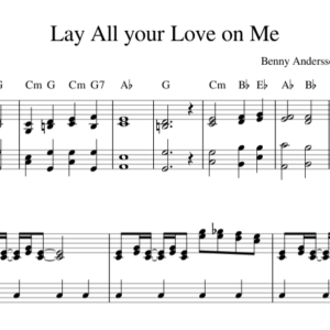 Bản nhạc - Abba Lay All Your Love On Me - Piano