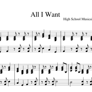 Bản nhạc - All I Want Lyrics - Piano