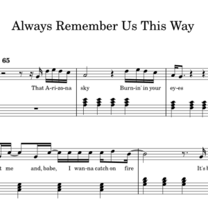 Bản nhạc - Always Remember Us This Way Hợp Âm - Piano