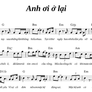 Bản nhạc - Anh Ơi Ở Lại Hợp Âm - Piano
