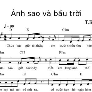 Bản nhạc -Ánh Sao Và Bầu Trời - Piano