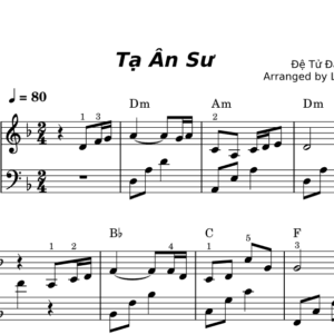 Bản Nhạc - Bài Hát Tạ Ân Sư - Piano