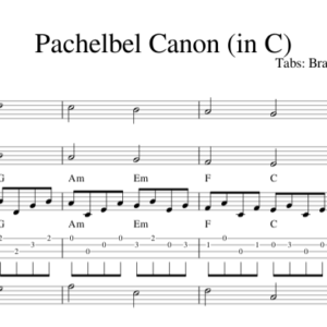 Bản Nhạc - Canon In C Guitar Tab