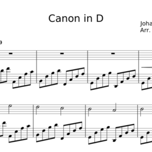 Bản Nhạc - Canon In D Piano