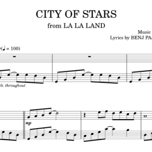 Bản Nhạc - City Of Stars Lyrics - Piano