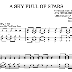 Bản Nhạc - Coldplay A Sky Full Of Stars - Piano