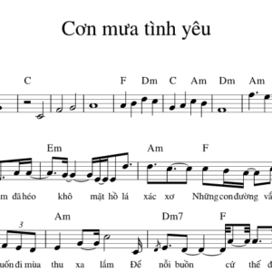 Bản Nhạc - Cơn Mưa Tình Yêu Hợp Âm - Piano