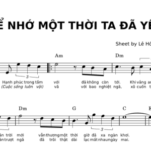 Bản Nhạc - Để Nhớ Một Thời Ta Đã Yêu Hợp Âm - Piano