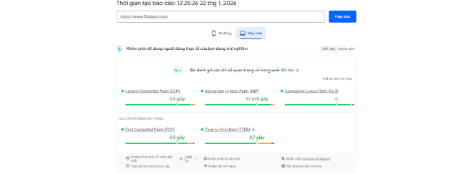 Tốc độ xử lý của website FIFADATA siêu nhanh và ấn tượng